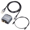 thumbnail image 1 of Dsseng Digital Optical Fiber Coaxial Audio Converter TV SPDIF to 3.5mm Lotus Audio Digital to Analog Decoder, 1 of 7
