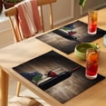thumbnail image 4 of Red Wines Placemats Set of 6 Grapes Vintage Wooden Grain Farmhouse Place Mats Indoor Wipeable Table Mats Washable Cloth Dining Table Placemats for Kitchen Holiday Party Home Decor 13x19 Inch, 4 of 9