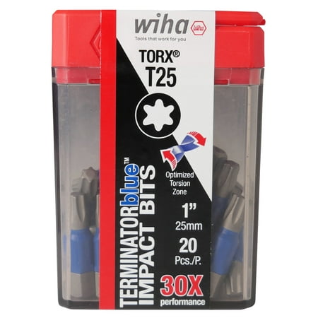 UPC: 0084705700601 | Wiha Terminatorblue Impact Bit Torx T25 X 1In 20Pk