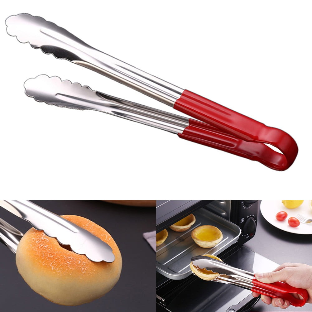 Kitchen Tongs Stainless Steel 7 inch BBQ Tongs Salad Food Clips Bread Pasta  Serving Tongs Non-Stick Cooking Tools Kitchenware