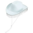 thumbnail image 2 of Deago Women's Western Rhinestone Cowboy Hat Bridal Cowgirl Hats for Bachelorette Party Halloween Costume (White), 2 of 8