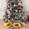 thumbnail image 5 of Yiaed Daisy Sunflower Lazy Cat Print Christmas Tree Skirt , Tree SkirtsTree Mat for Christmas Winter Holiday Indoor Decorations-30", 5 of 7