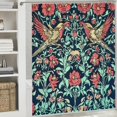 thumbnail image 6 of Sheronv Birds Flowers Silk Screen Chic Modern Bathroom Decor Shower Curtain 100% Polyester Washable with Hooks 60"x72, 6 of 7
