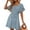 A0787-Light Blue, variant on QUINDOS Dresses for Women 2025 V-neck Sundress Short Sleeve Casual Sun Dresses Summer Patch Solid Color Lace Mini Knee Length Womens Dresses