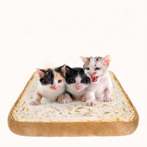 Fashion Toast Bread Cushions Covers Pillowcase for Cats and Small