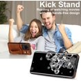 thumbnail image 3 of Design for Samsung Galaxy S20 Ultra 5G Phone Case with Screen Protector Adjustable Wrist Strap Kickstand Credit Card Slot Slim Shockproof Hybrid Rugged Protective Cover for Men 6.9 inch Brown, 3 of 14