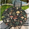 thumbnail image 1 of Housse de Table Ronde pour Tables Rondes 36 Pouces-70 Pouces, Nappe Ajustée avec Élastique pour Fête Intérieure Extérieure Vacances, 60 Pouces, Champignon, 1 of 7