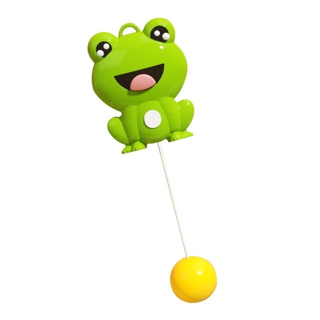 Entrenador de tenis de mesa para interiores, eje elástico colgante, bobinado automático para niños, estilo rana de autopráctica