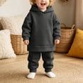 thumbnail image 5 of Linfrsh Toddler Fall Outfits for Girls Thickened and Winter Sports Suit for Boys and Girls Casual Pullover Hoodie Long Pants Two Piece Set, 5 of 8