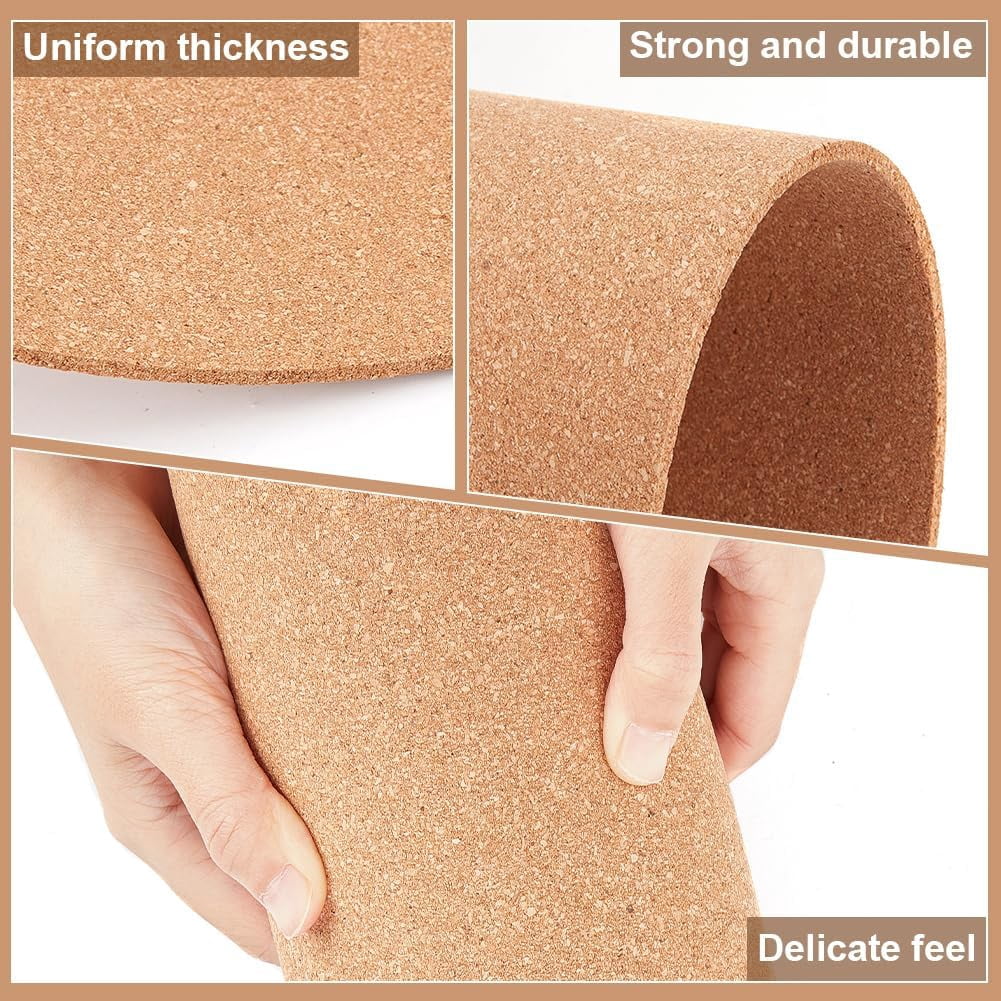 6PCS Cork Sheet 12x12inch Square Cork Sheet Sand Brown Coasters Cork Board for Bulletin Boards Wall Decorations and DIY Crafts 4mm Thick Sandy Brown