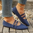 thumbnail image 6 of Widestep Shoes for Women, Woman Mary Jane, Womens Slip On Walking Shoes, Suede Flat Shoes for Women Dressy Pointed Toe Comfortable Work Business Casual Flat Shoes With Strap, Blue 9, 6 of 9