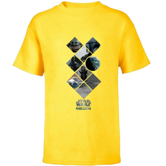 Star Wars The Mandalorian Season 3 Grogu A New Quest Begins - Short Sleeve T-Shirt for Kids - Customized-Yellow