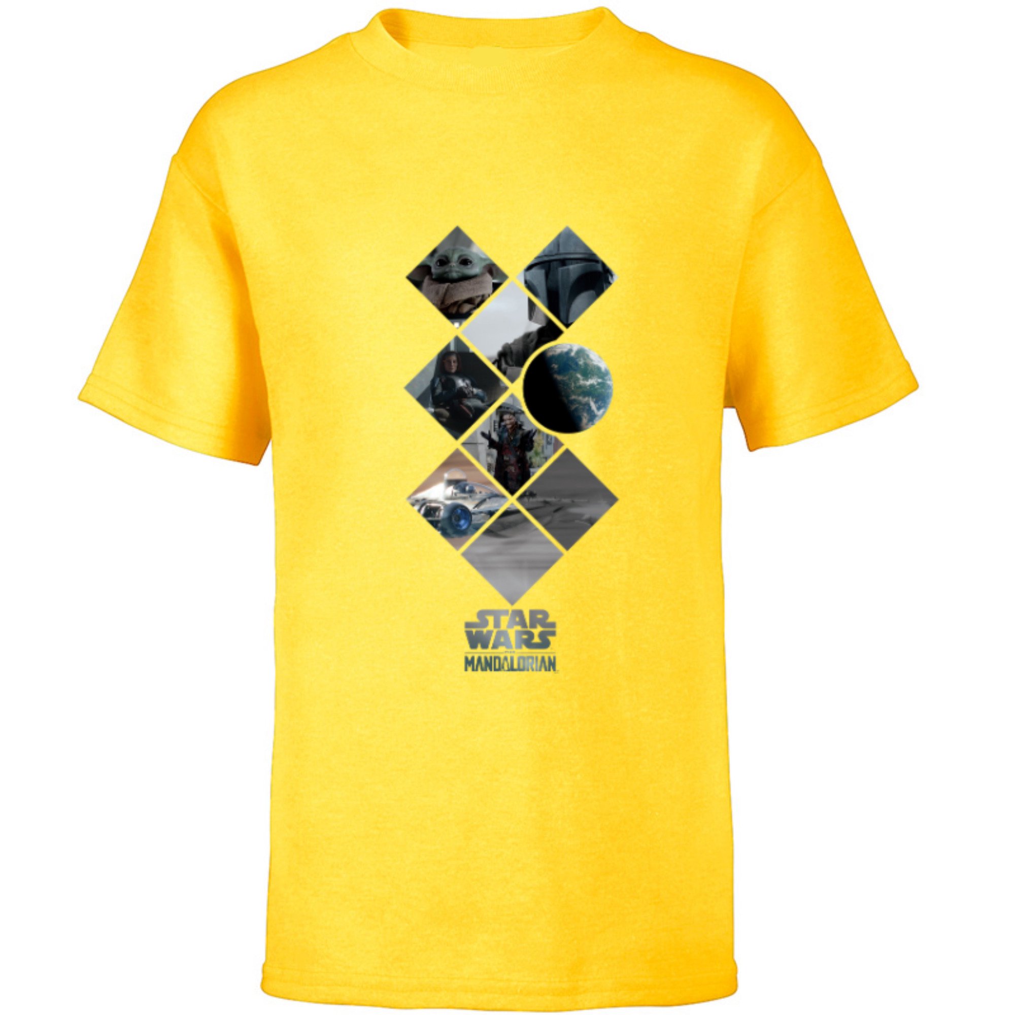 Star Wars The Mandalorian Season 3 Grogu A New Quest Begins - Short Sleeve T-Shirt for Kids - Customized-Yellow