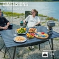 thumbnail image 2 of Camping Table Portable Foldable with Adjustable Legs, Aluminum Folding Table Roll Up Table with Carrying Bag for Outdoor, Beach, Picnic, Backyards, BBQ and Party, Black, Big, 2 of 19