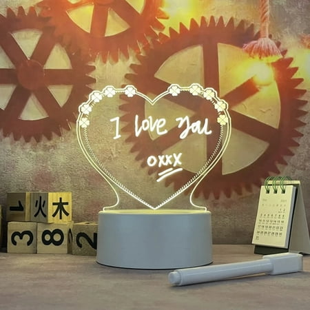 

DFDIEJZ Enchanting LED Night Light Message Board - A Delightful and Adorable Perfect Holiday Gift for Girlfriend and Children - Comes with Pen and USB Power - Quirky Decorative Lamp to Br