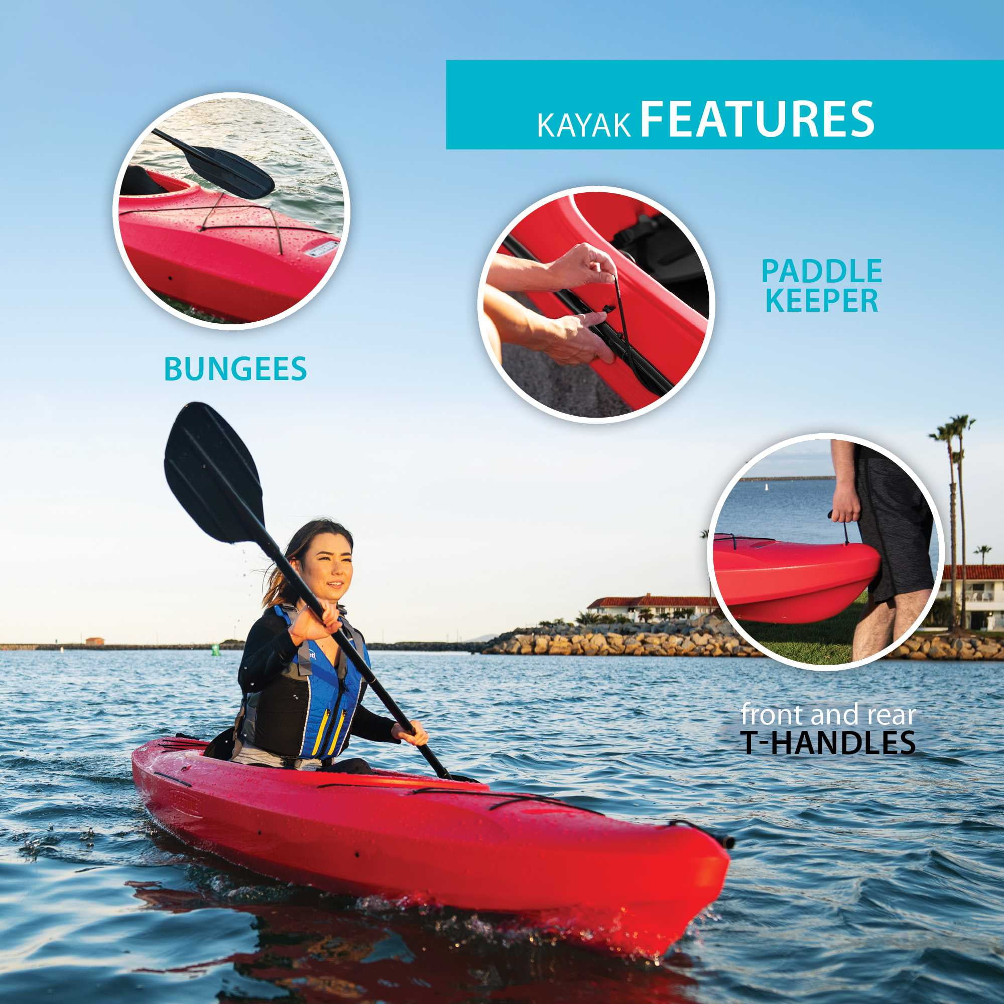 Lifetime Charger 10 ft Sit-Inside Kayak with Paddle, Fire Red (90963)