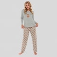 thumbnail image 2 of JIKNTTR Womens Pajama Sets 2 Piece Women's Long Pajama Set Casual Homewear Highland Cow Retro Print Long Sleeve Pants Pajamas Set Fashion Soft Pjs Nightwear, 2 of 4