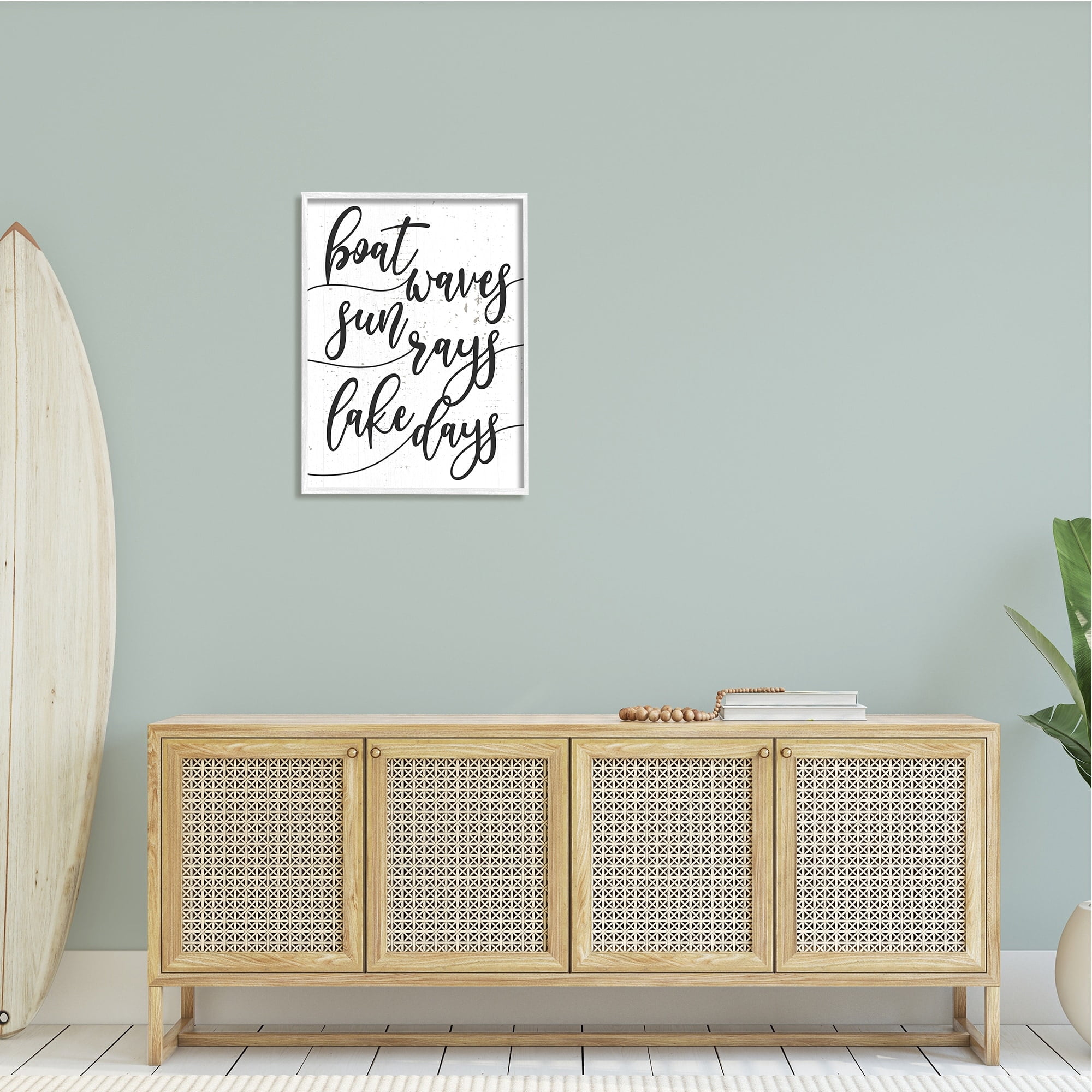 Daphne Polselli Boat Waves Sun Rays Lake Days Phrase 24 in x 30 in Framed Painting Art Print, by Stupell Home Décor