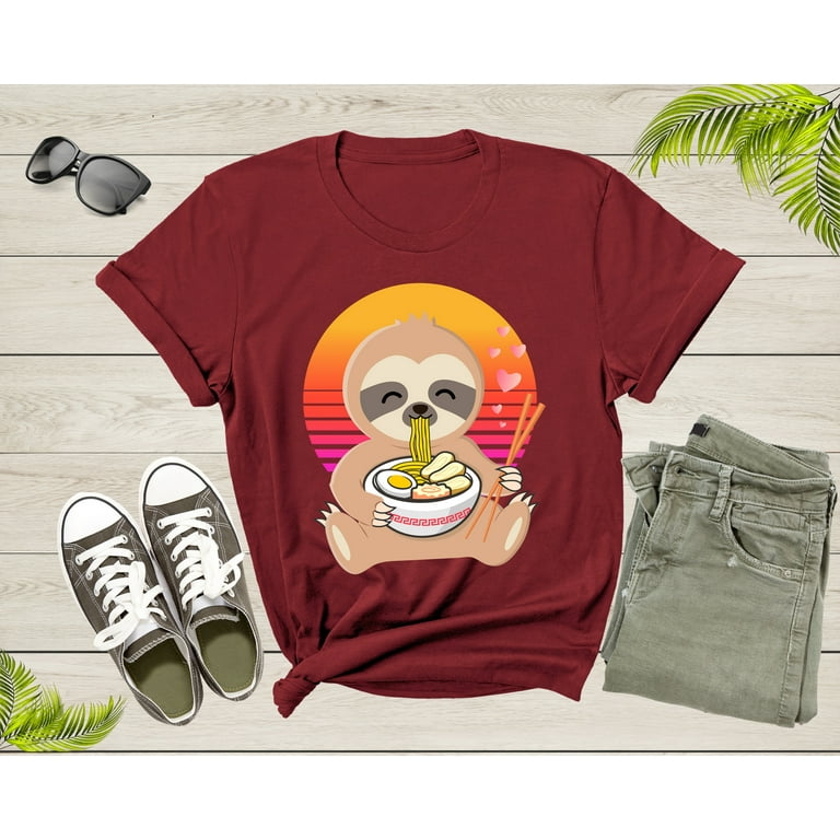Sloth Eating Ramen T-Shirt, Cute Sloth T Shirt Sloth Eating Ramen T-Shirt, Cute Sloth T Shirt