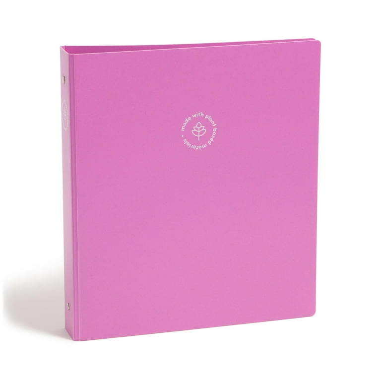 U Style Glitter 3 Ring Paper Binder, 1 Inch, Mess-Proof, Pink, 3005 