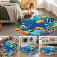 thumbnail image 5 of Ocean Coral Fish Round Area Rug 4 FT, Non Slip Indoor Outdoor Rug, Colorful Underwater World Seagrass Washable Soft Circular Carpet Non-Shedding Floor Mat for Coffee Table Nursery Foyer Balcony, 5 of 8