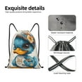 thumbnail image 4 of Sikiie Cute Sunflower Blue Duck Drawstring Backpack Drawstring Bags, Draw String Back Bag for Sports, Gym, Travel, Swimming, Beach-Small, 4 of 6