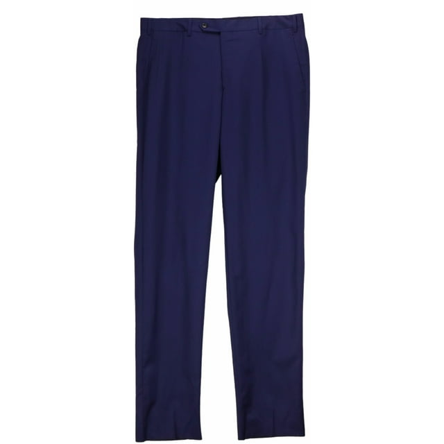 Trussini Men's Navy Super 100s Wool Dress Pants - 58