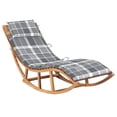 thumbnail image 4 of vidaXL Chaise Longue de Patio à Bascule avec Coussin, Bain de Soleil en Teck Massif, 4 of 6