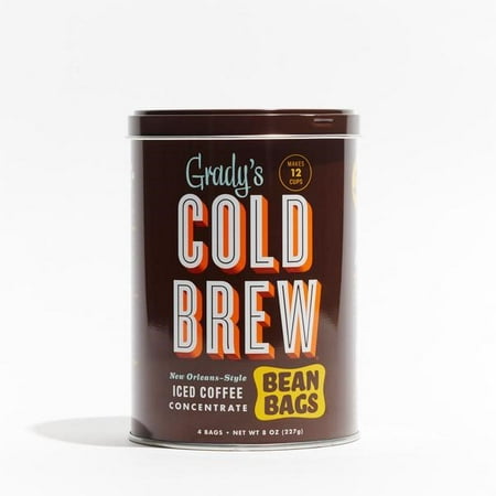 Grady's Cold Brew New Orleans-Style Iced Coffee Concentrate Bean Bags, 8 (Best Brewed Coffee Brand)