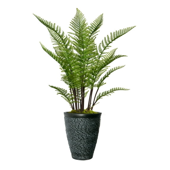 Vintage Home Artificial Faux Real Touch 5.17 Feet Tall Fern Plant With Eco Planter