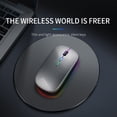 thumbnail image 3 of Ratón inalámbrico Bluetooth con USB recargable RGB para ordenador portátil, PC, Macbook, ratón para juegos, 2,4 GHz, portátil, 3 of 7