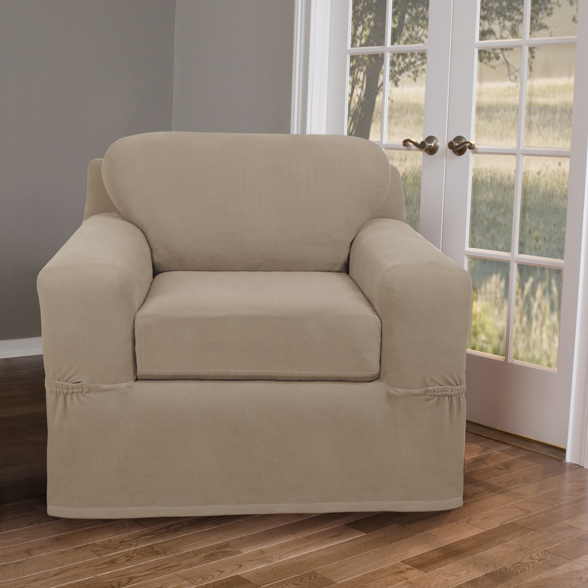 Zenna Home Pixel Stretch Furniture Cover/Slipcover Chair, 2 -Piece - image 2 of 7