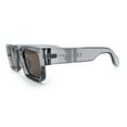 thumbnail image 6 of Narrow Rectangle Horn Rim Gentlmanly Thick Beveled Plastic Sunglasses Slate - Brown, 6 of 8