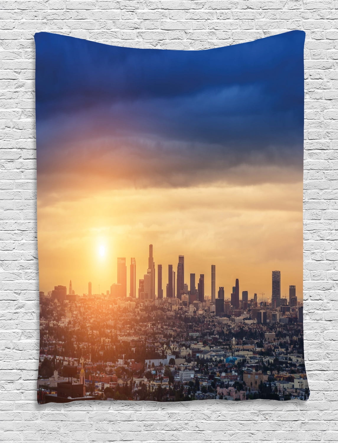 City Tapestry, Sunrise at Los Angeles Urban Architecture Tranquil Scenery Majestic Sky, Wall 