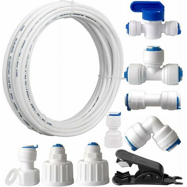 Kit de maestría en plomería, conector rápido certificado por NSF para filtro de agua RO, mejore sus electrodomésticos con material apto para alimentos, perfecto para instalaciones de máquinas de