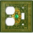 thumbnail image 4 of Metal Light Switch Plate Cover Elegant Forest Green Damask Frame FRA047, 4 of 13