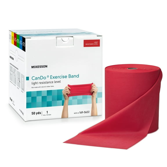 McKesson CanDo Exercise Resistance Band Red Light Resistance 5" x 50 Yd. 169-5622, 1 Each