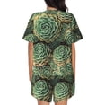 thumbnail image 3 of Naloa Succulents Women's Short-Sleeved Pajama Set, Loungewear, Summer pajamas, Breathable Cozy - Large, 3 of 9