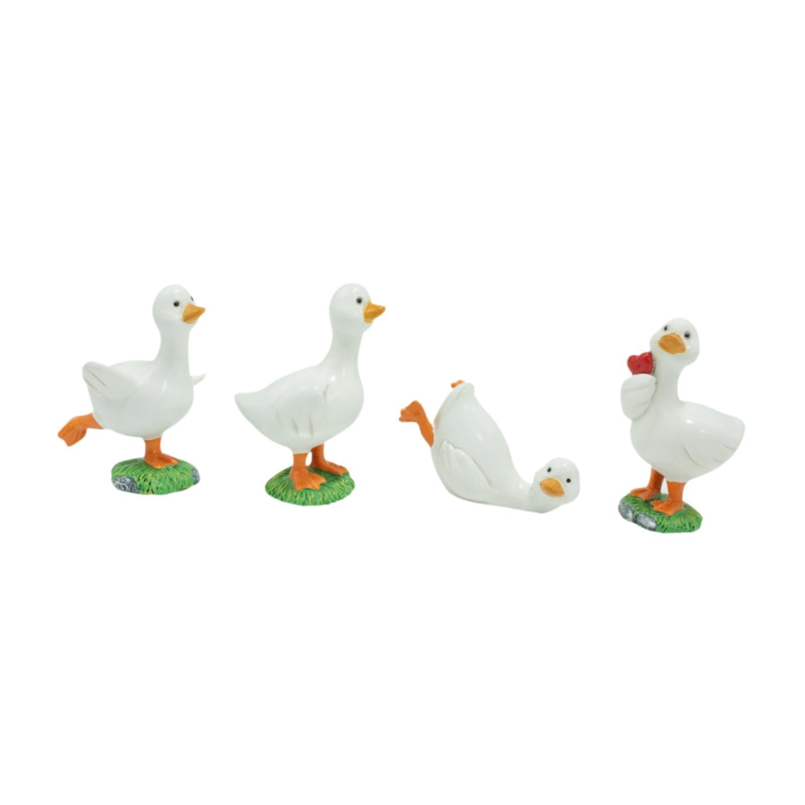 Bothyi 4Pcs Duck Garden Statues Animal Sculptures Outside Gift Funny Cafe Lawn Ornament
