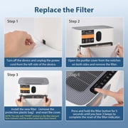 2 Pack HY4866 Genuine Air Purifier Replacement Filter for HY4866 Air Purifier, Original Version
