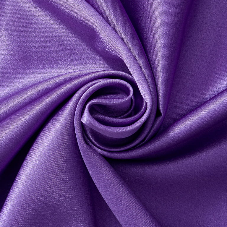 Crepe Back Satin Bridal Fabric Drapery Soft 60 Inches By the Yard (Purple)
