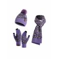 thumbnail image 1 of Women Gloves Scarf Hat Scarf 3PCS Set Winter Warm Knit Beanie Hat Scarf Set Touchscreen Gloves for Women Kids Long Scarf, 1 of 3