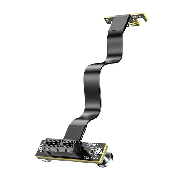 Cable Elevador de Fijación Magnética PCIe 4.0 X1 de 16 Gbps y 90° de Ángulo Doble para Tarjeta WiFi PCIe, Adaptador M.2, Tarjeta USB PCIe de 10 cm