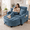 Blue, variant on MOONMISS Oversized Chair and A Half, Chenille Reading Sofa Chair with Storage Ottoman, Upholstered Loveseat Chaise Lounge Sofa with Adjustable Back for Living Room,Brown