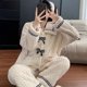 thumbnail image 4 of Pijamas de mujer otoño e invierno de franela para el hogar, forro polar coral grueso con forro polar dulce, 4 of 5