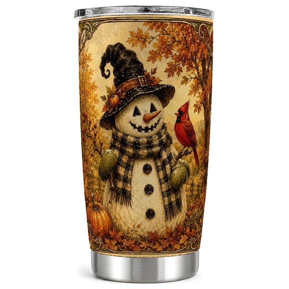 Witch Snowman Tumbler 20oz, Halloween Tumbler, Stainless Steel Travel Cup
