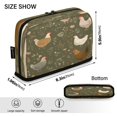 thumbnail image 3 of Standing Pencil Case with Base Large Capacity Stationery Pouch Pen Bag with Zipper for Women Men Chickens with Wildflowers and Grasses, 3 of 7