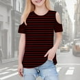 thumbnail image 2 of SROBPTY Kids Boys and Girls Short Sleeve Round Neck Printed Casual Tshirt Summer Top Red, 9-10 Years, 2 of 5