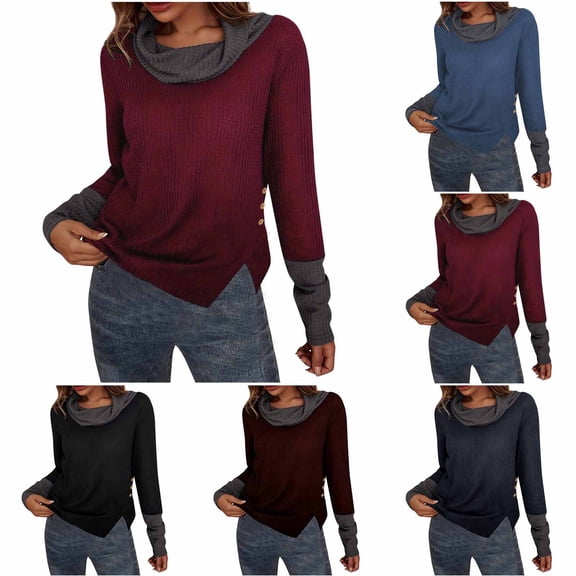 BXINGOHAI Womens Sweaters Casual Long Sleeve Crewneck Knit Lightweight Oversized Crochet Sweater Pullover Tops Black,L