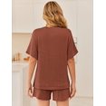 thumbnail image 4 of Ekouaer Two Piece Sets for Women Summer 2026 Lounge Sets Matching Outfits | Short Sleeve Ribbed Summer Sets 2 Piece Vacation Outfits Beach Short Sets Cruise Outfits Airport Travel Clothing with Pocke, 4 of 4